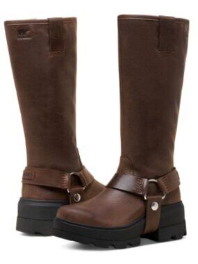 Sorel Tabasco Brown Joan Leather Foward Tall Boot Size 9 Women’s NWOB